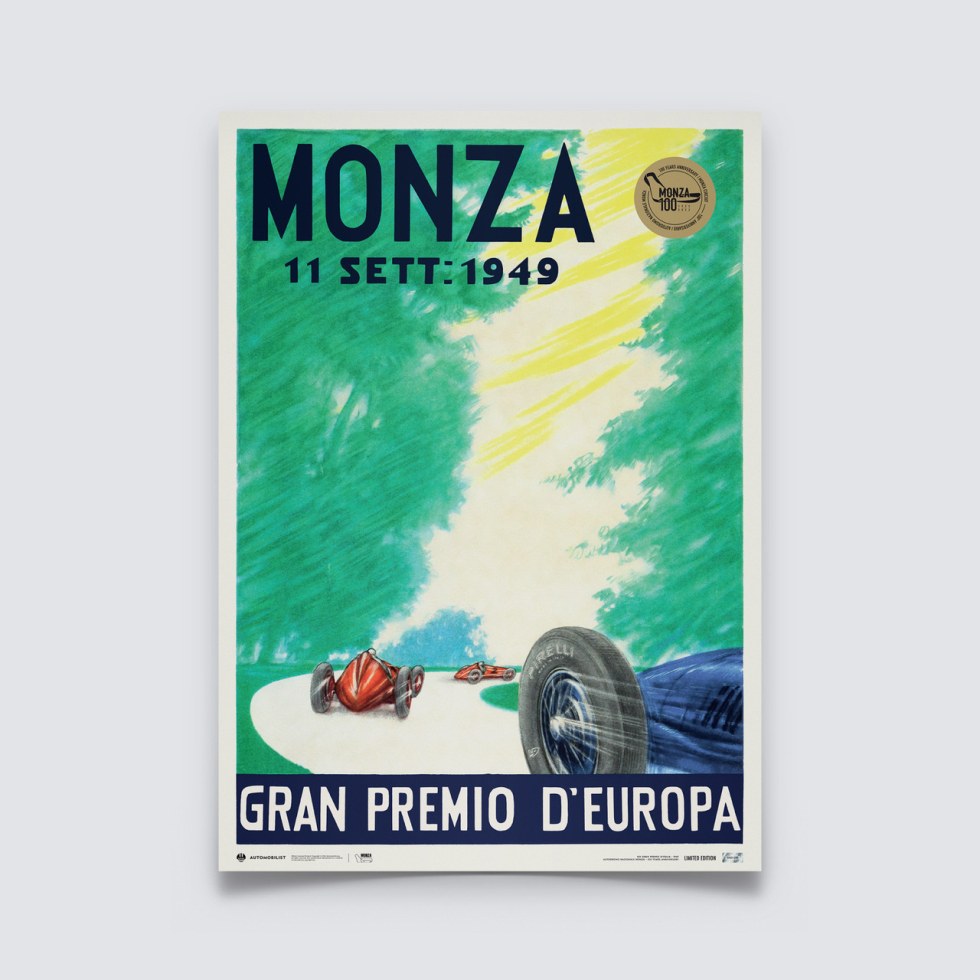 Automobilist Posters | Monza Circuit - 100 Years Anniversary - 1949 | Limited Edition