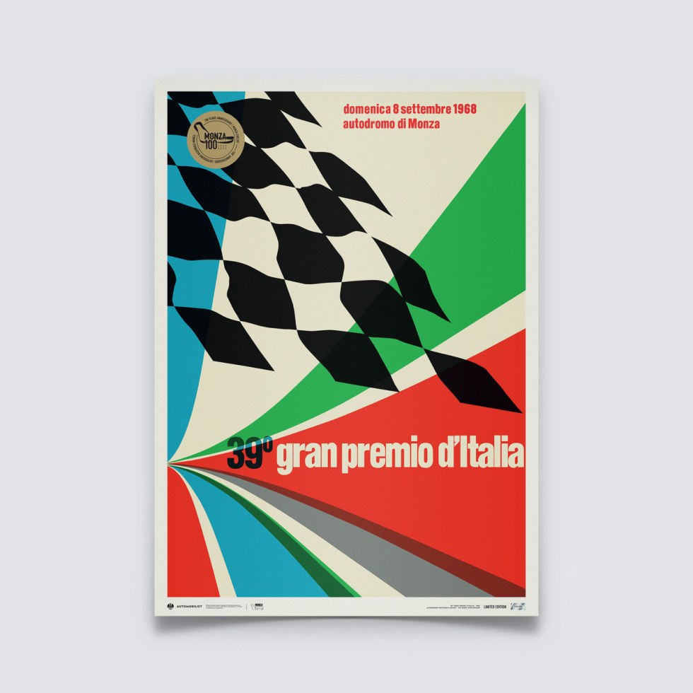 Automobilist Posters | Monza Circuit - 100 Years Anniversary - 1968 | Limited Edition