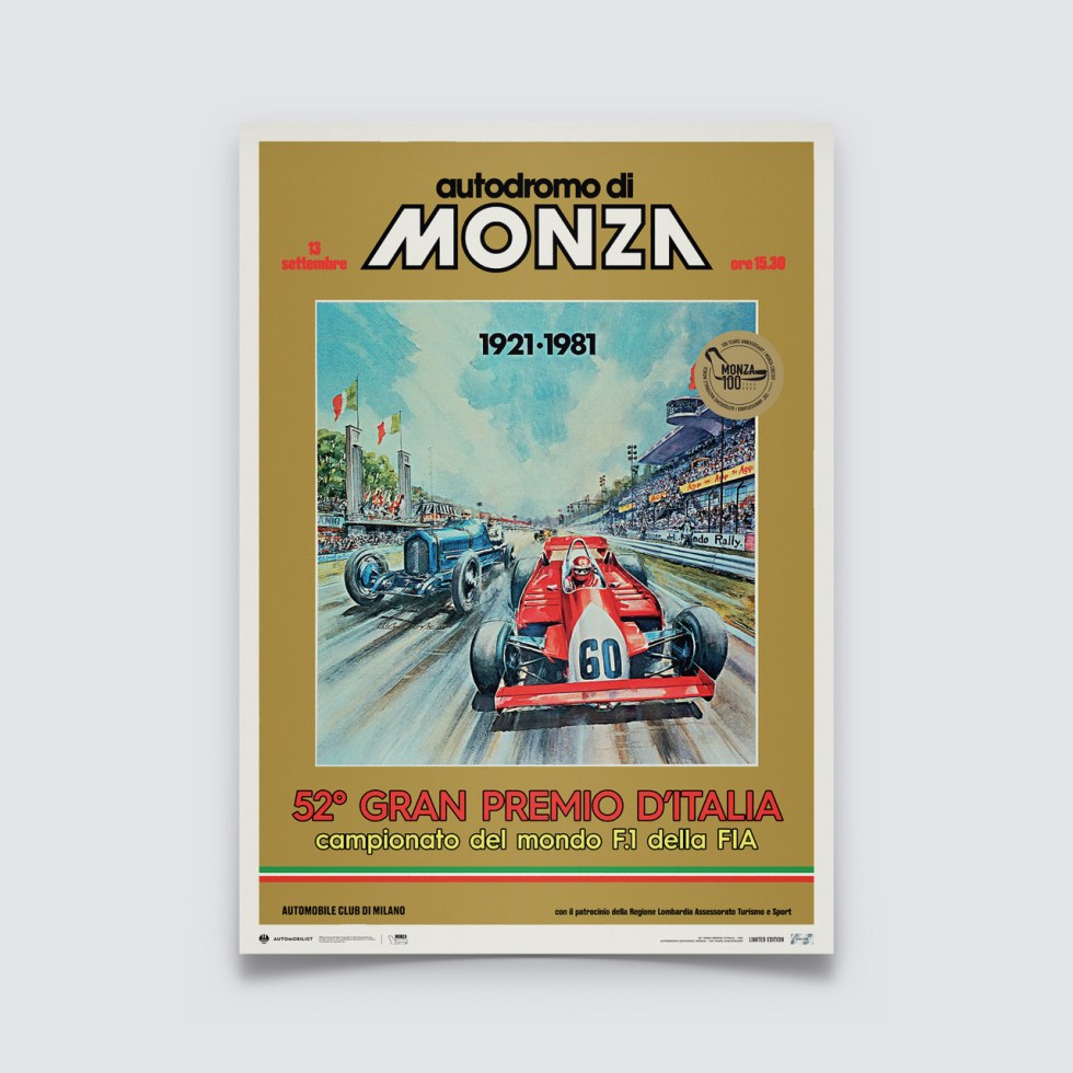 Automobilist Posters | Monza Circuit - 100 Years Anniversary - 1981 | Limited Edition - Plakáty Limited Edition