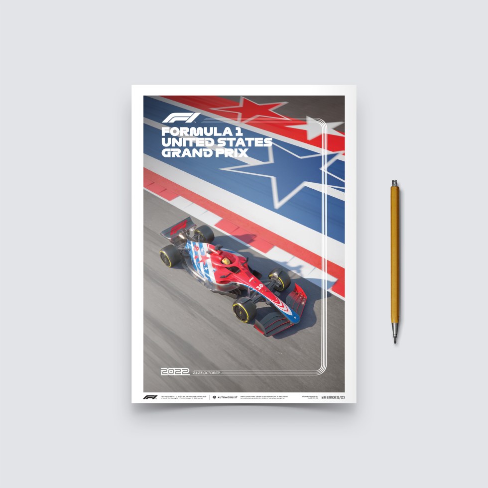 Automobilist Posters | Formula 1 - United States Grand Prix - 2022, Mini Edition, 21 x 30 cm - Plakáty Limited Edition
