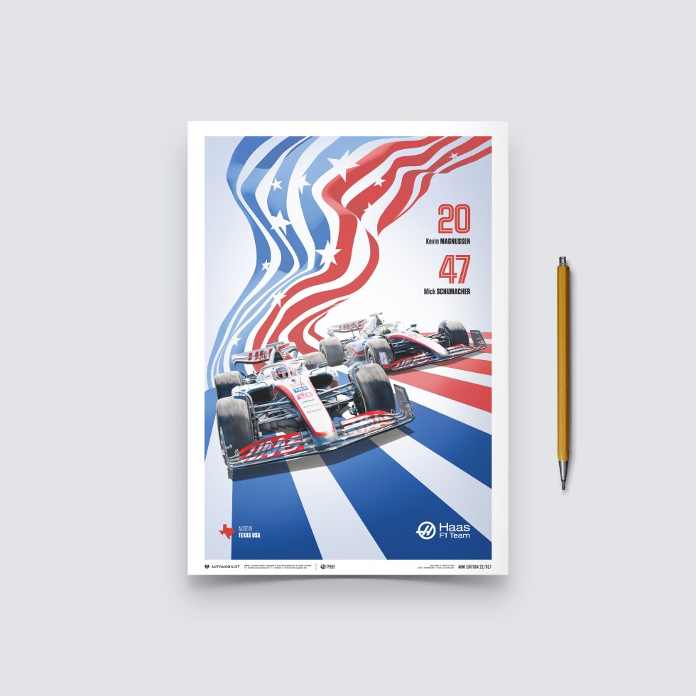 Automobilist Posters | Haas F1 Team - United States Grand Prix - 2022, Mini Edition, 21 x 30 cm - Plakáty Limited Edition