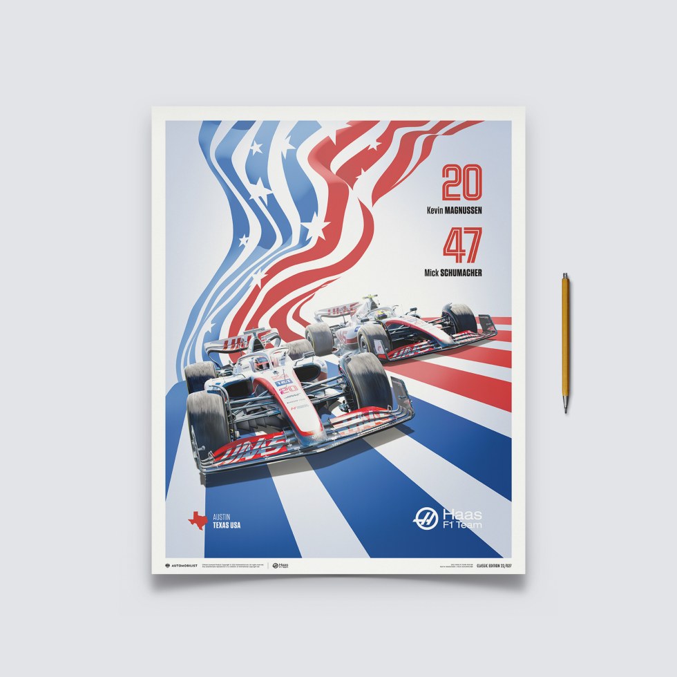 Automobilist Posters | Haas F1 Team - United States Grand Prix - 2022, Classic Edition, 40 x 50 cm - Plakáty Limited Edition