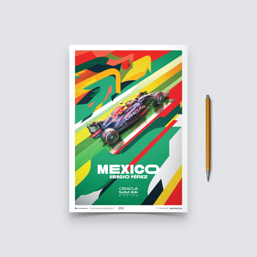 Automobilist Posters | Oracle Red Bull Racing - Sergio Pérez - Mexican Grand Prix - 2022, Mini Edition, 21 x 30 cm - Plakáty Limited Edition