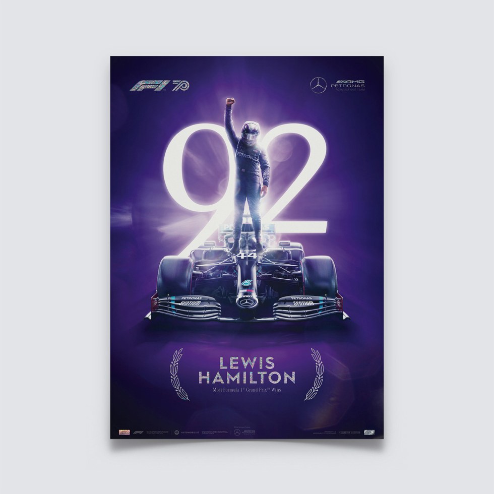 Automobilist Posters | Mercedes-AMG Petronas F1 Team - Lewis Hamilton - 92nd Record-Breaking Win - Portugal - 2020 | Collector´s Edition