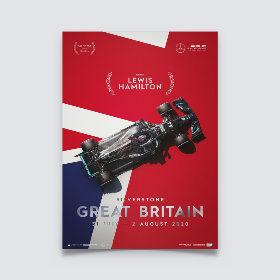 Automobilist Posters | Mercedes-AMG Petronas F1 Team - Lewis Hamilton - Great Britain - 2020 | Collector´s Edition - Plakáty