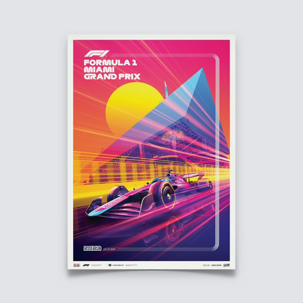 Automobilist Posters | Formula 1 - Miami Grand Prix - 2023, Limited Edition of 750, 50 x 70 cm - Plakáty Limited Edition