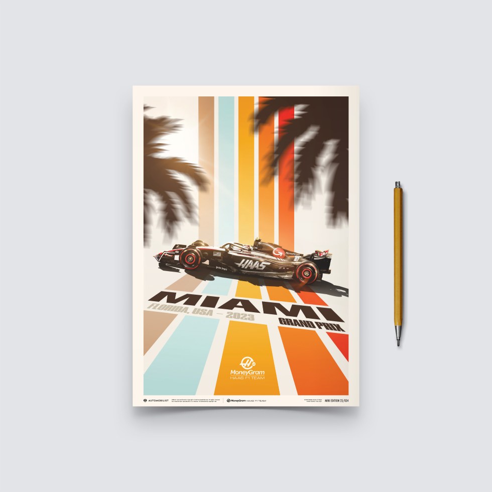 Automobilist Posters | Haas F1 Team - Miami - 2023, Mini Edition, 21 x 30 cm - Plakáty Limited Edition