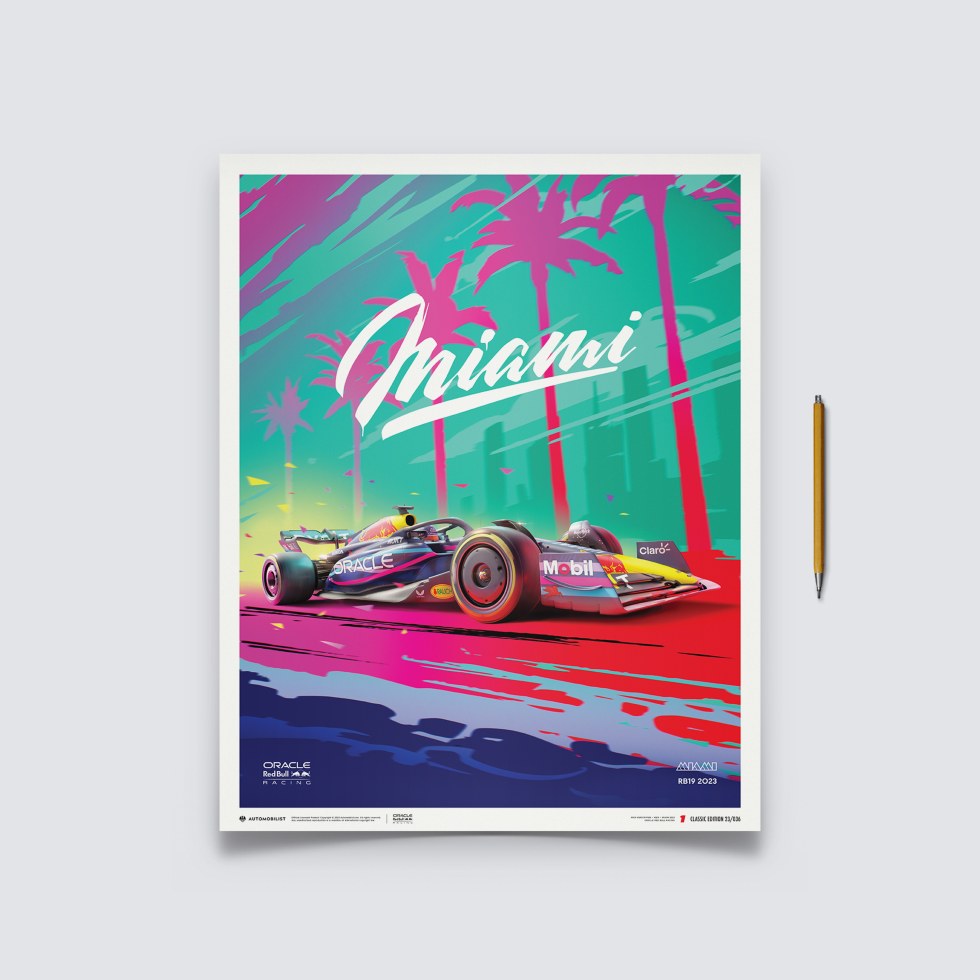 Automobilist Posters | Oracle Red Bull Racing - Miami - 2023, Classic Edition, 40 x 50 cm