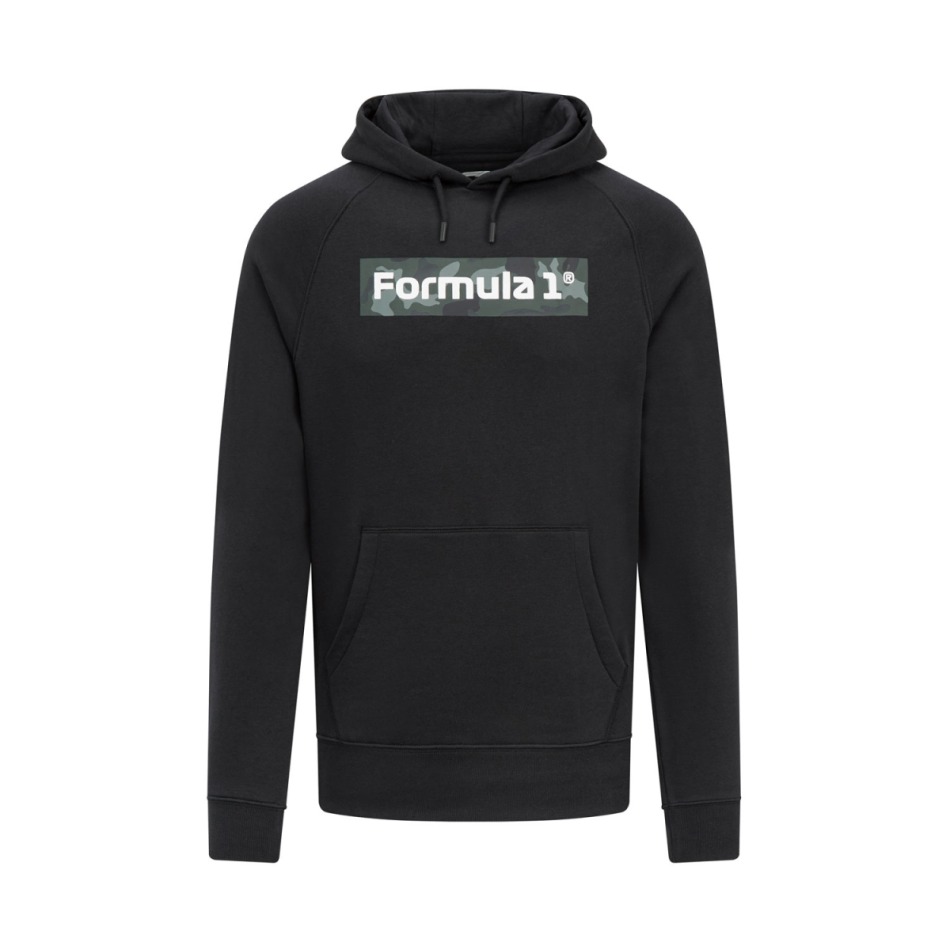 Formule 1 pánská mikina s&nbsp;kapucí Camo Black F1 Team 2023 - Formule 1 mikiny, bundy