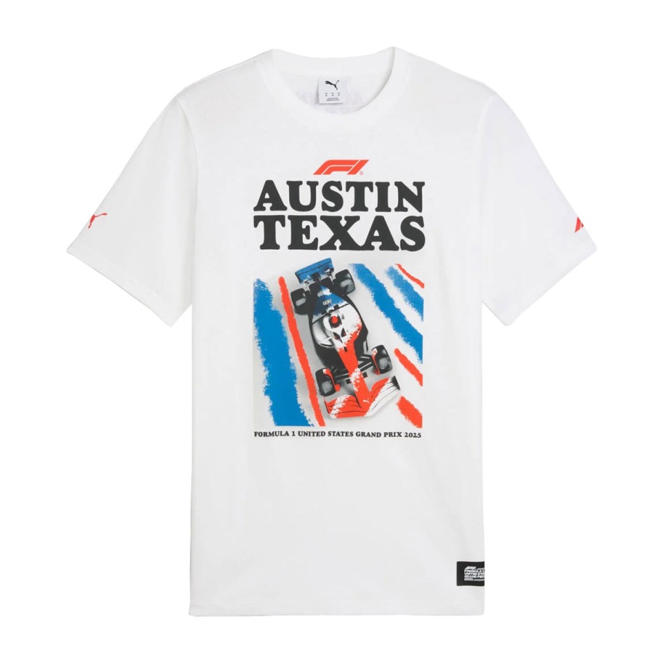 Formule 1 pánské tričko Austin GP white 2025 - Formule 1 trička, polo trička, košile