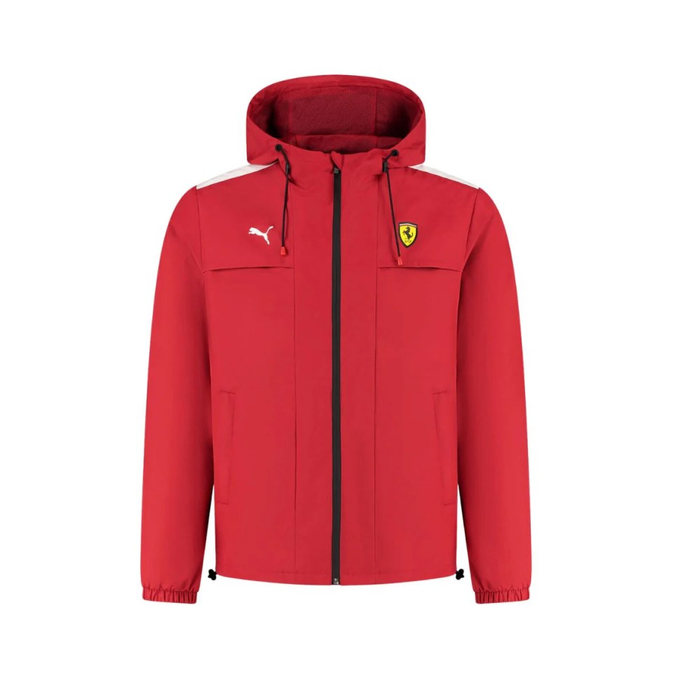 Ferrari F1 2025 nepromokavá bunda červená - Ferrari pánské bundy