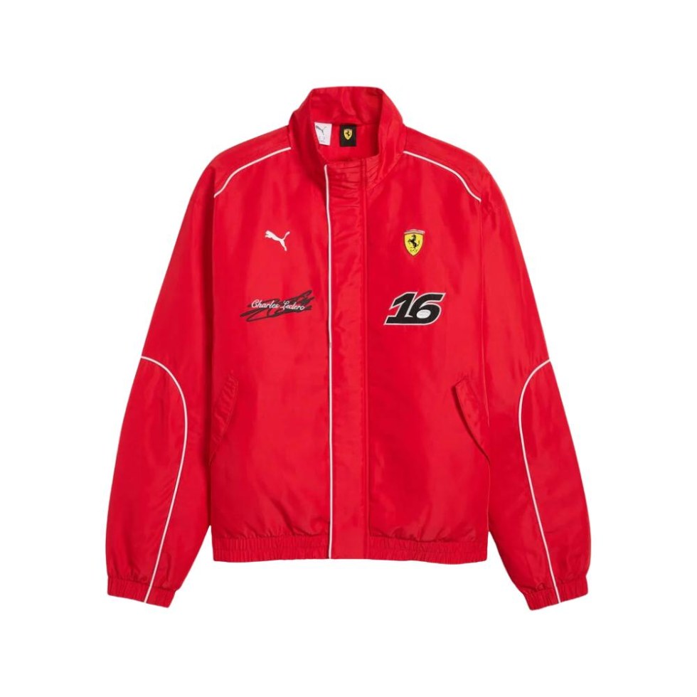 Ferrari F1 2026 závodní bunda Charles Leclerc #16 červená - Ferrari pánské bundy