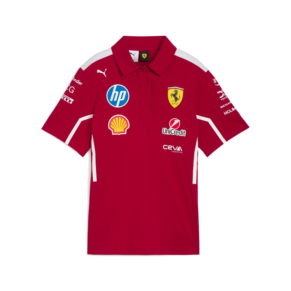 Ferrari F1 2025 týmové dámské polo tričko červené Ferrari F1 2025 týmové dámské polo tričko červené - Ferrari dámské trička