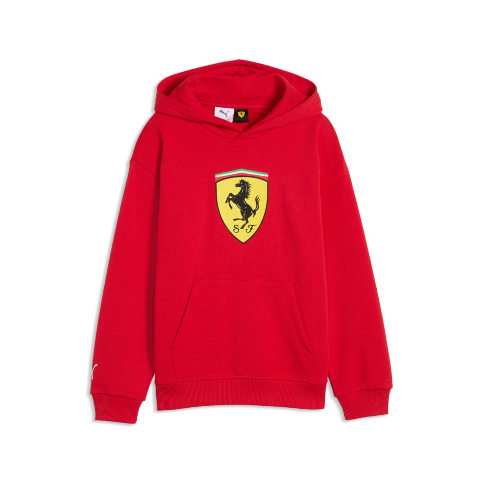 Ferrari dětská mikina s&nbsp;kapucí Large Logo red F1 Team 2026 - Dětské