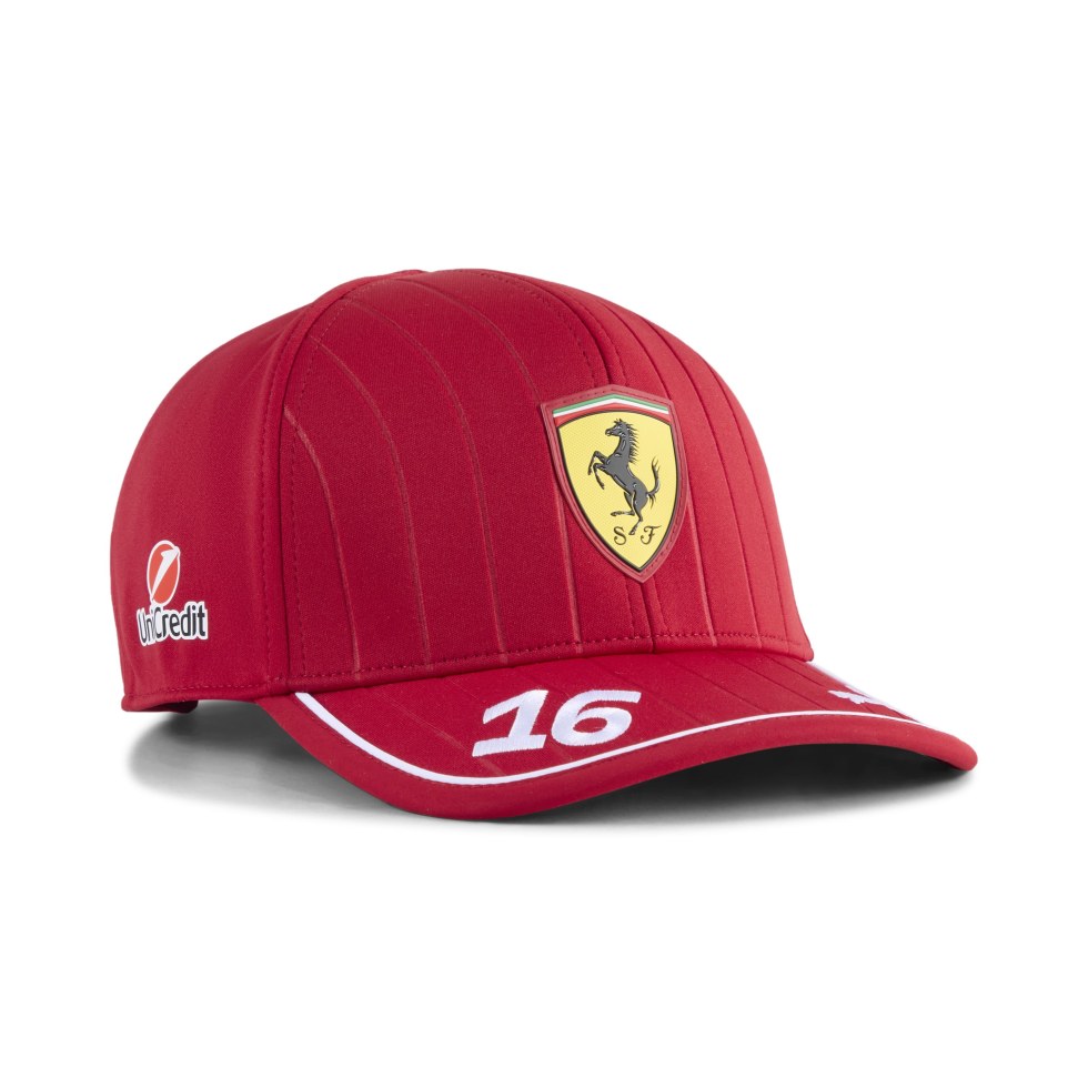 Ferrari F1 2025 kšiltovka Charles Leclerc dětská červená - Ferrari dětské kšiltovky