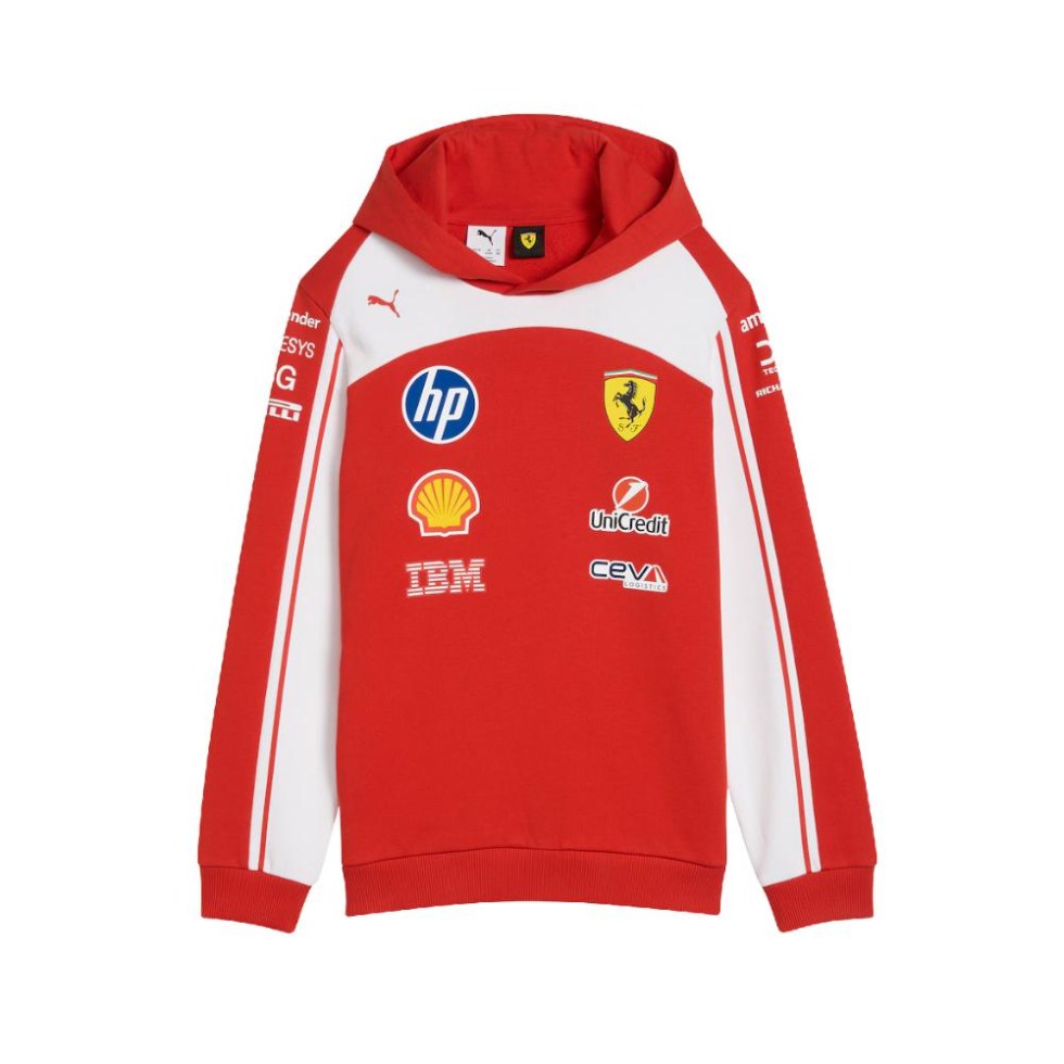 Ferrari F1 2026 dětská mikina s&nbsp;kapucí červená - Ferrari dětské mikiny