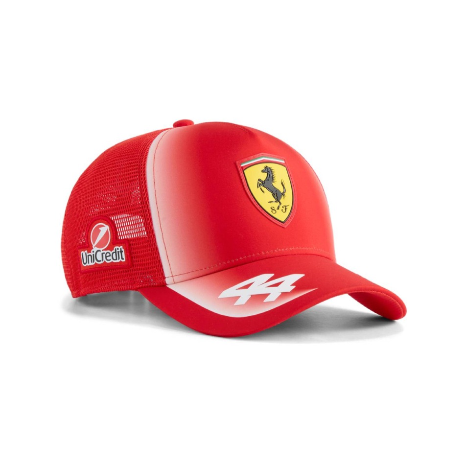 Ferrari čepice baseballová kšiltovka Lewis Hamilton #44 Trucker red F1 Team 2026 - Doplňky