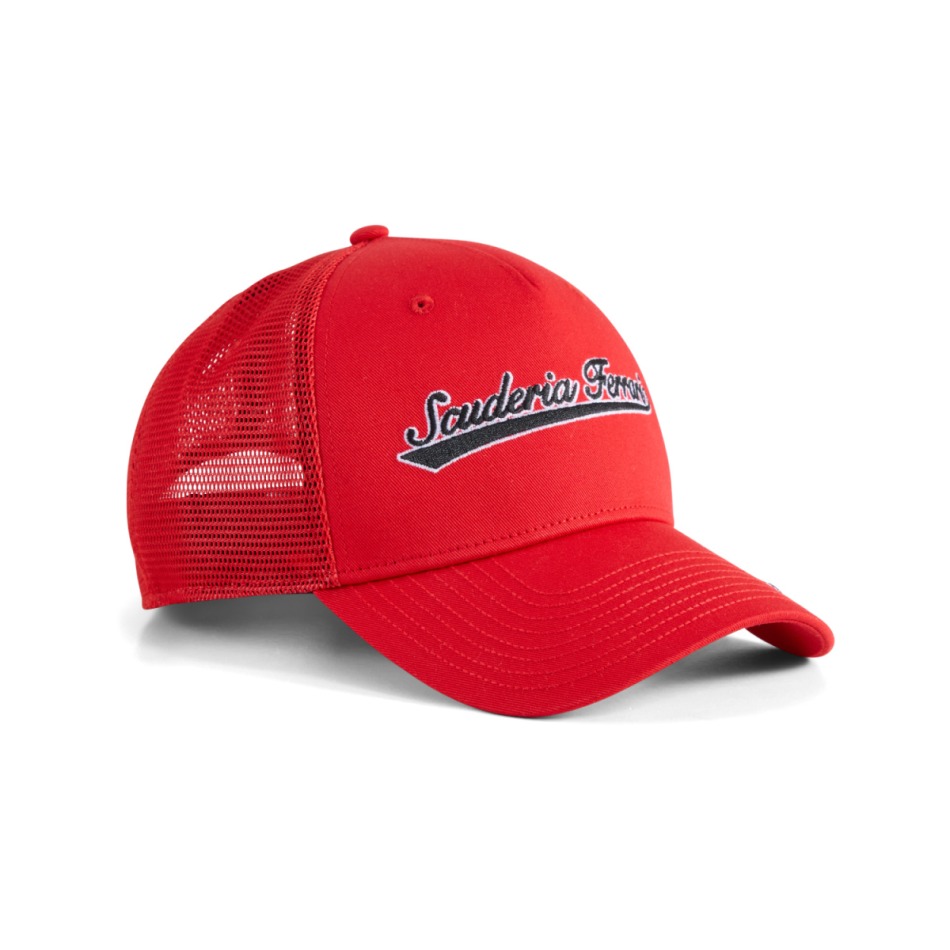 Ferrari čepice baseballová kšiltovka SF Trucker red F1 Team 2026 - Ferrari kšiltovky, čepice, rukavice
