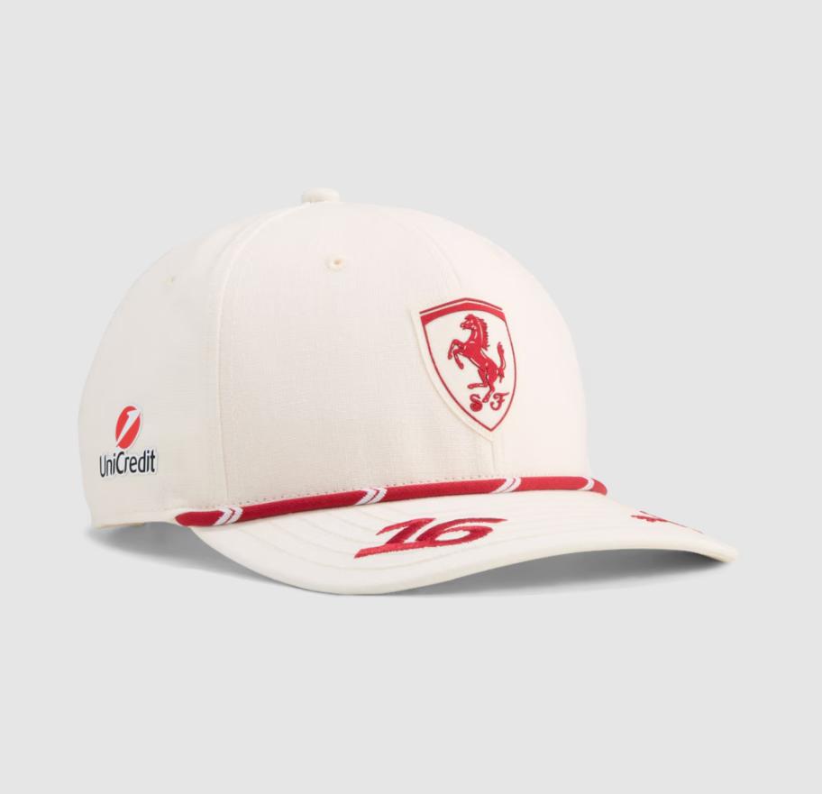 Ferrari F1 kšiltovka Charles Leclerc #16 SE Monaco GP 2026 - bílá - Ferrari kšiltovky