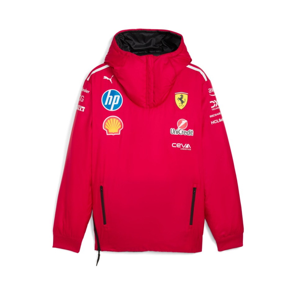 Ferrari pánská bunda s&nbsp;kapucí Padded Double Sided F1 Team 2025 - Ferrari mikiny, bundy