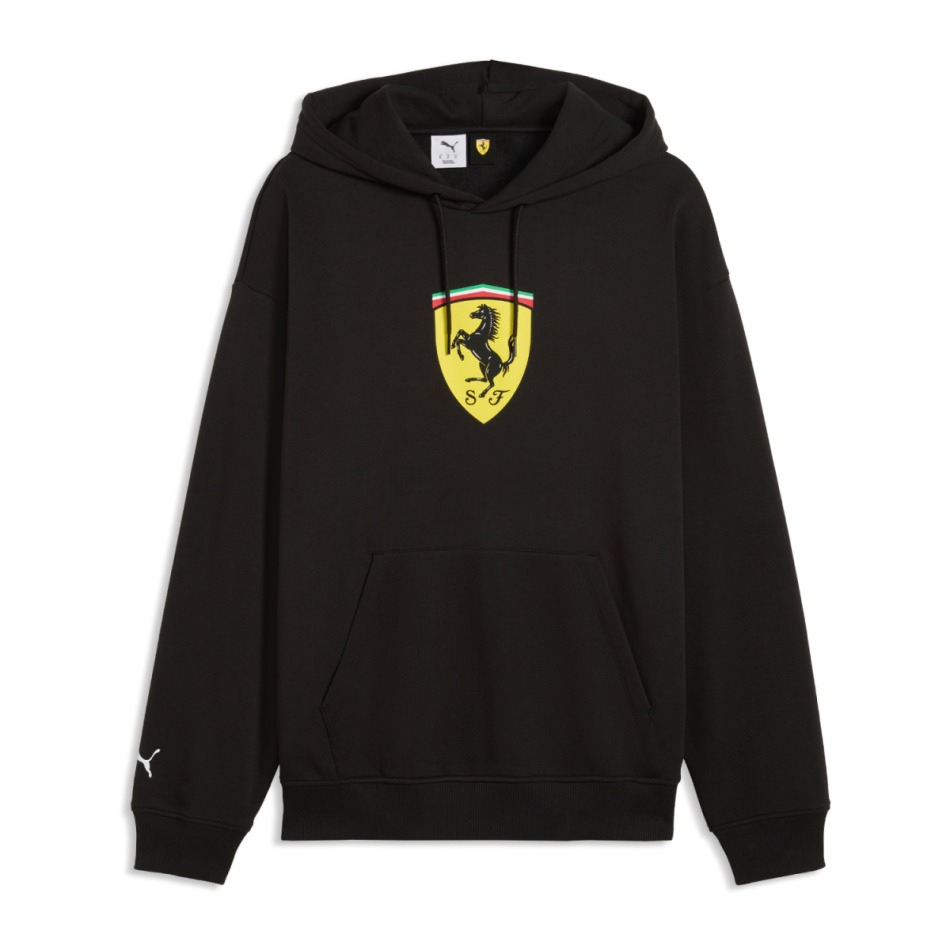 Ferrari pánská mikina s&nbsp;kapucí Large Logo black F1 Team 2026 - Pánské mikiny, bundy