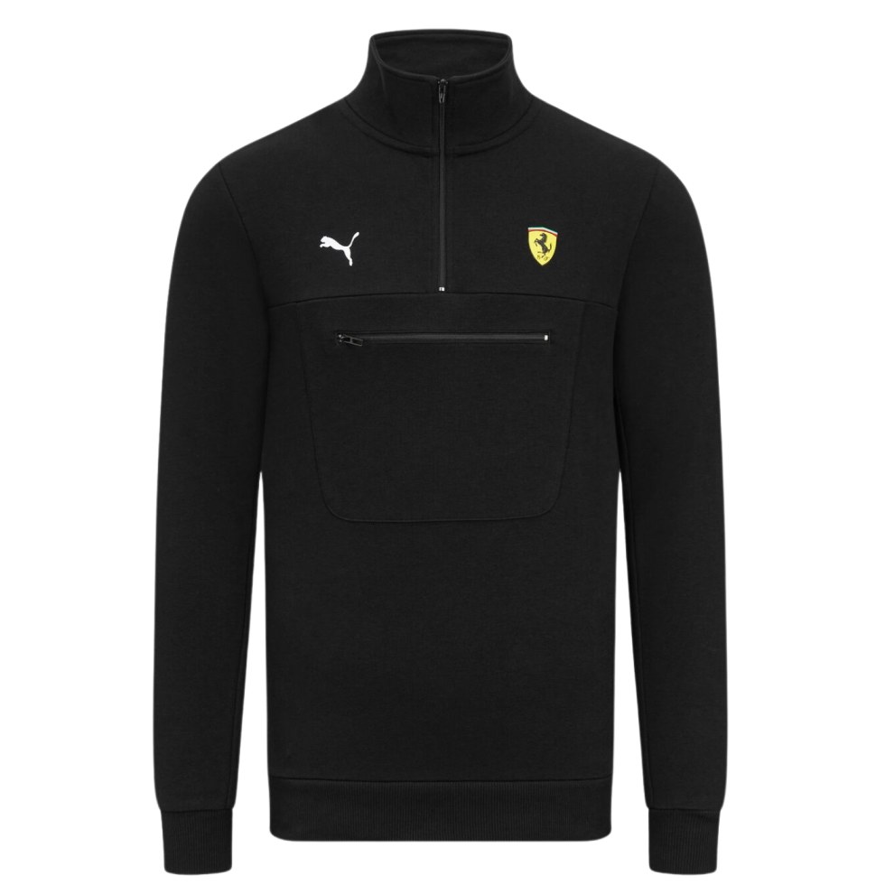 Scuderia Ferrari F1 Quarter unisex mikina na zip černá - Ferrari mikiny