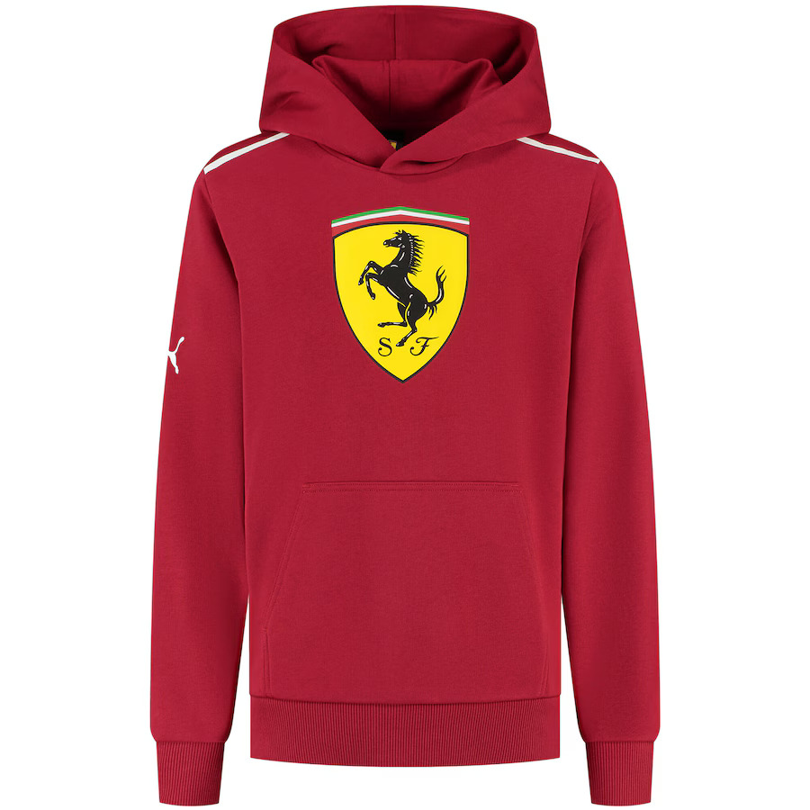 Ferrari F1 dětská mikina s&nbsp;kapucí a&nbsp;logem červená - Ferrari mikiny