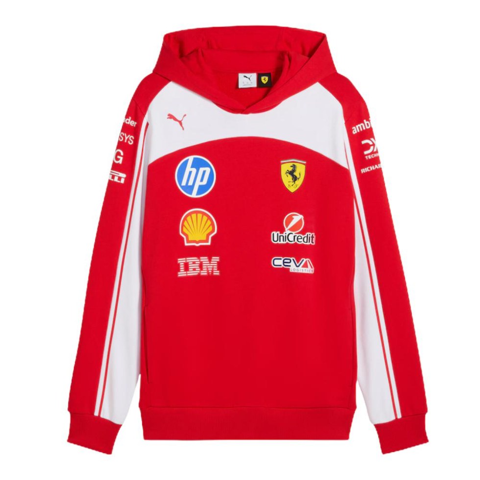 Ferrari F1 2026 týmová mikina s&nbsp;kapucí červená - Ferrari pánské mikiny