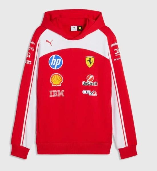 Ferrari F1 2026 týmová mikina s&nbsp;kapucí červená - Ferrari pánské mikiny