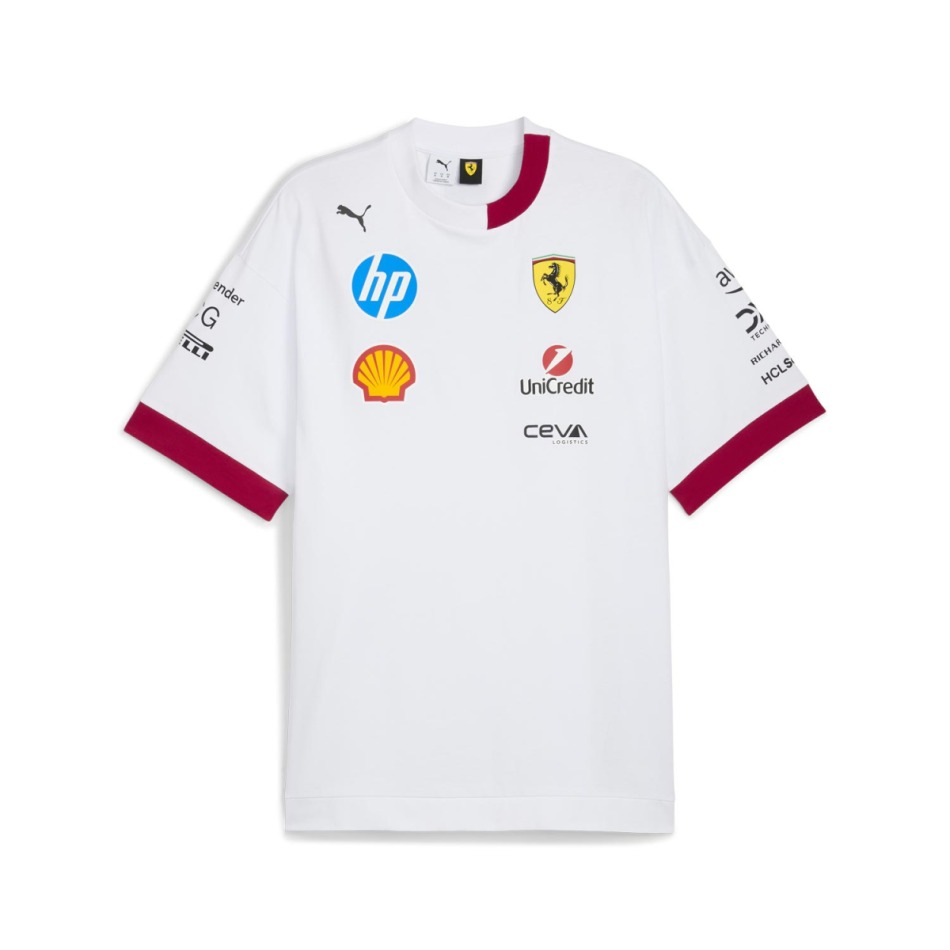 Ferrari pánské tričko Drivers Oversized white F1 Team 2025 - Pánské trička, polo trička, košile