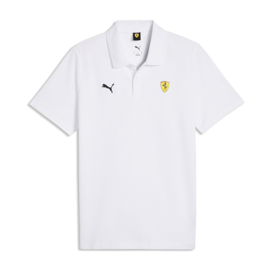 Ferrari pánské polo tričko Logo small white F1 Team 2026 - Pánské trička, polo trička, košile