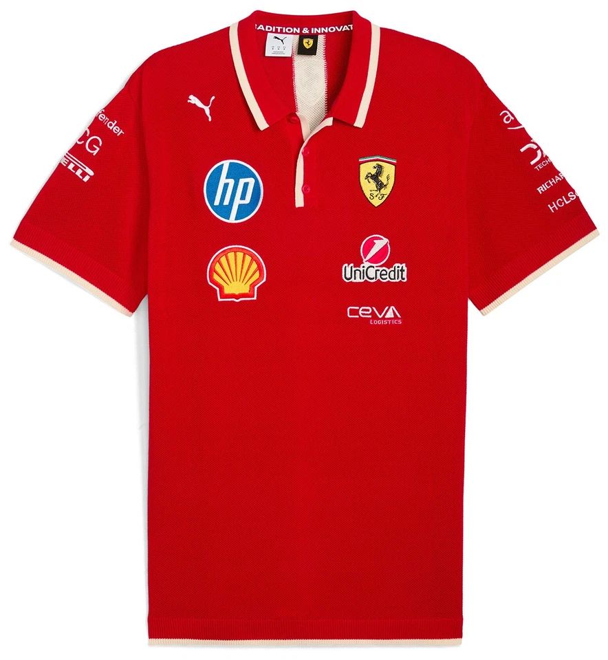 Ferrari F1 2025 týmové polo tričko - speciální edice China GP červená Ferrari F1 2025 týmové polo tričko - speciální edice China GP červená - Ferrari trička