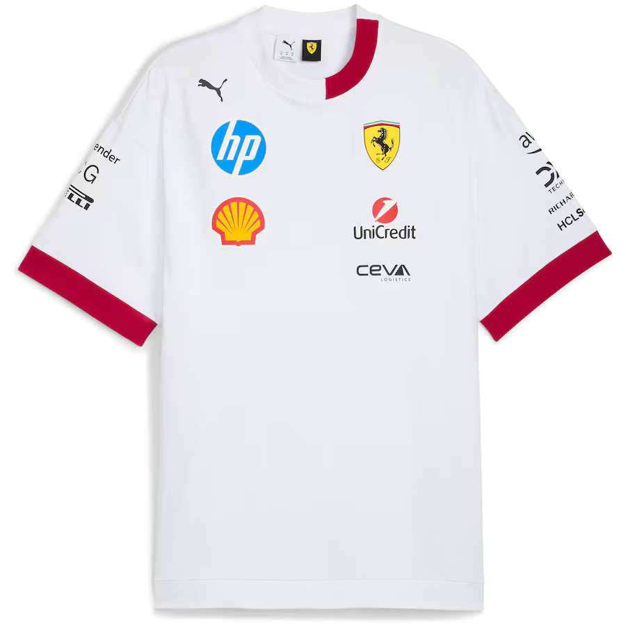 Ferrari F1 2025 Drivers Oversized týmové tričko bílé - Ferrari trička
