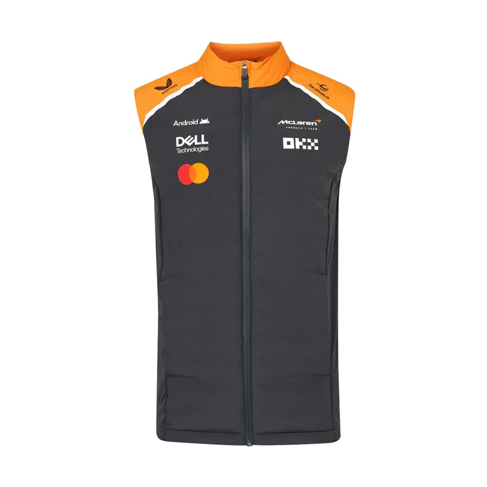 Mclaren Honda pánská vesta official Teamline Replica grey F1 Team 2025 - McLaren mikiny, bundy