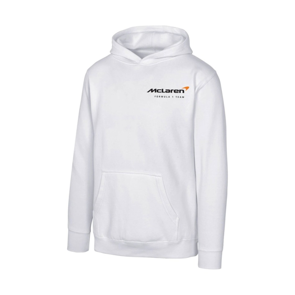 Mclaren Honda pánská mikina s&nbsp;kapucí Retro white F1 Team 2025 - McLaren mikiny, bundy