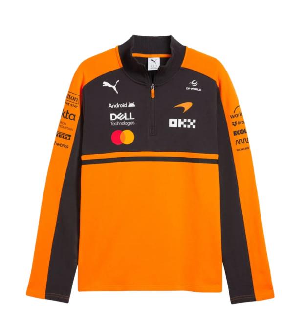 McLaren F1 2026 pánská mikina se 1/4 zip oranžová - McLaren pánské mikiny