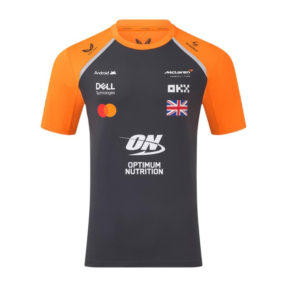 McLaren F1 2025 týmové tričko Lando Norris šedé McLaren F1 2025 týmové tričko Lando Norris šedé - McLaren pánská trička
