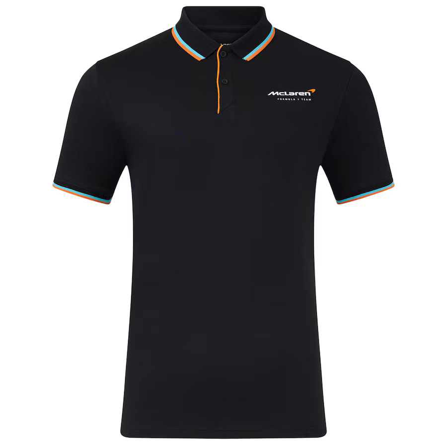 McLaren F1 2025 pánské polo tričko Core Essentials černé McLaren F1 2025 pánské polo tričko Core Essentials černé - McLaren pánská trička