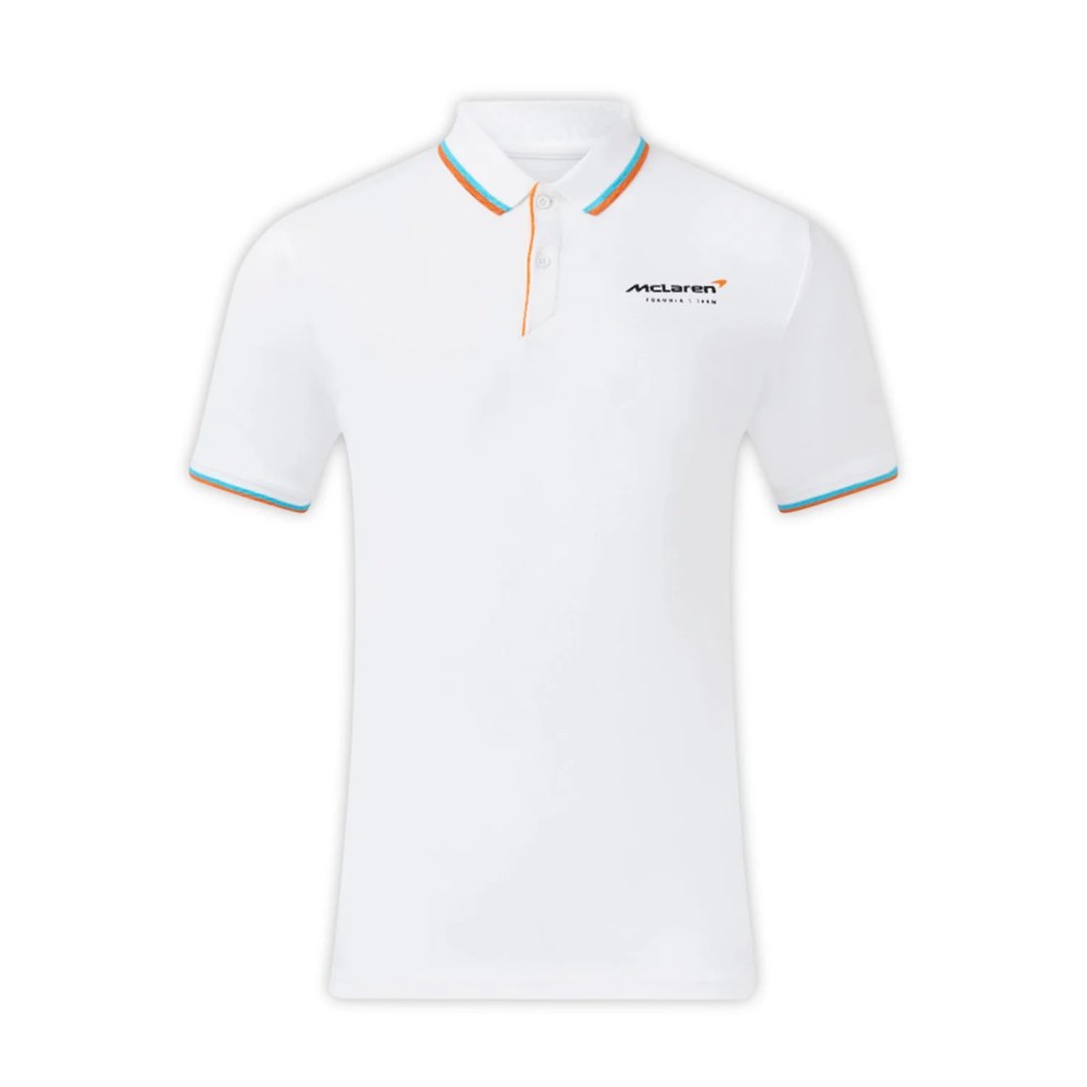 McLaren F1 2025 pánské polo tričko Core Essentials bílé - McLaren pánská trička