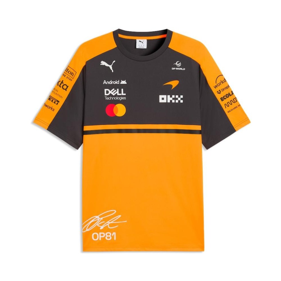 McLaren F1 2026 týmové tričko Oscar Piastri # 81 - oranžové - McLaren pánská trička