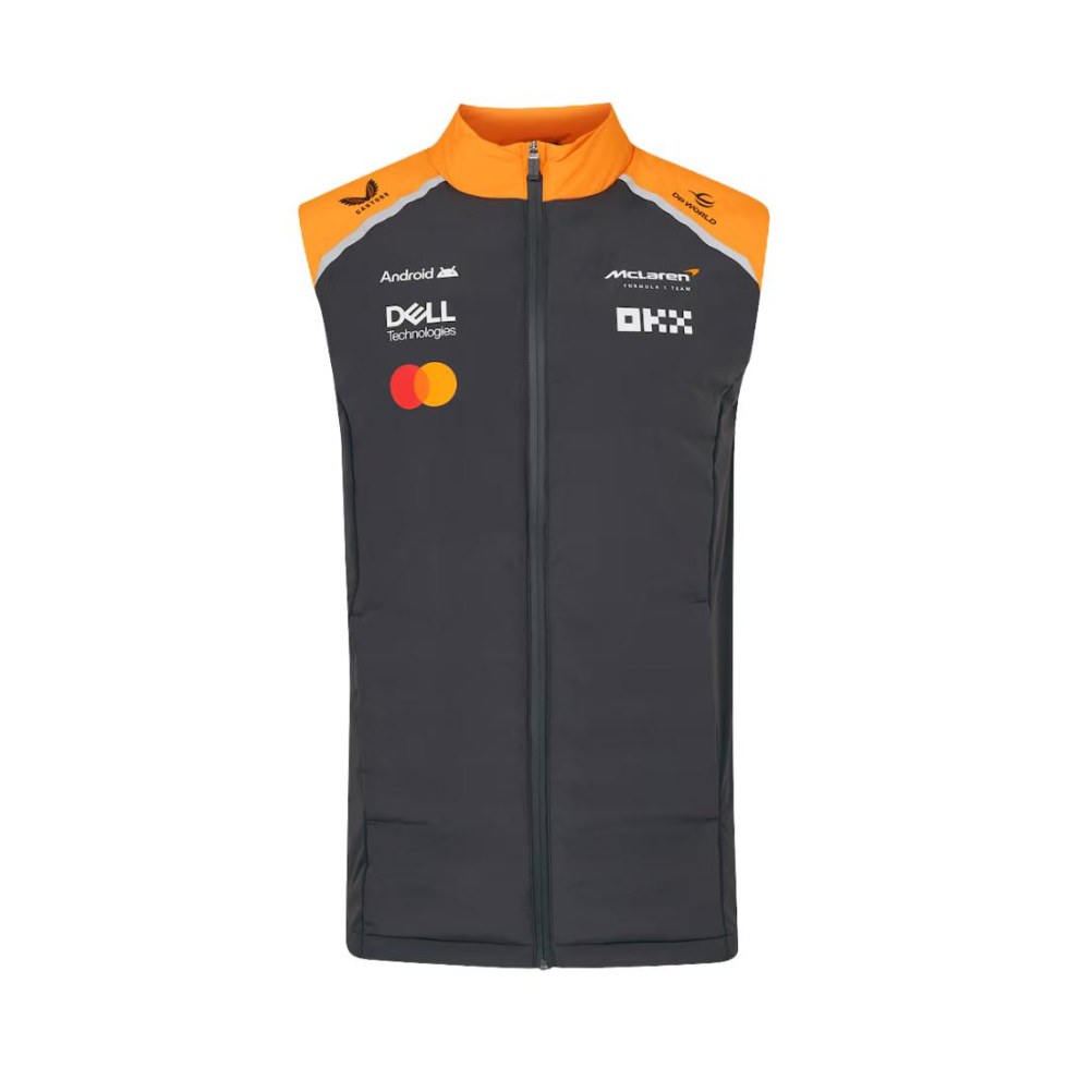 McLaren F1 2025 týmová hybridní unisex vesta - McLaren vesty