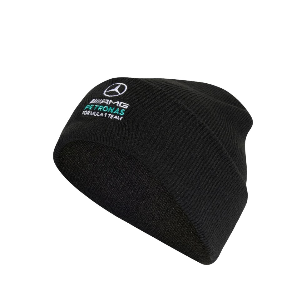 Mercedes AMG Petronas F1 2026 týmová zimní čepice černá - Mercedes AMG čepice