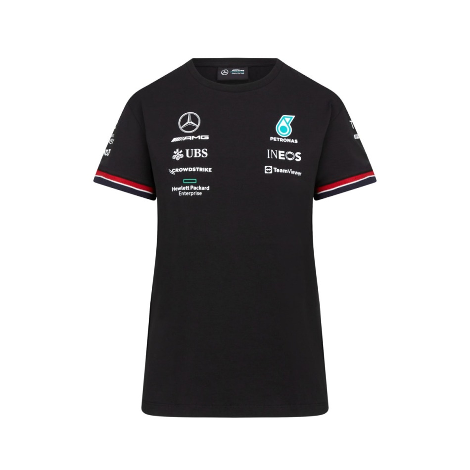 Mercedes AMG Petronas dámské tričko team black F1 Team 2022 - Mercedes AMG dámské oblečení