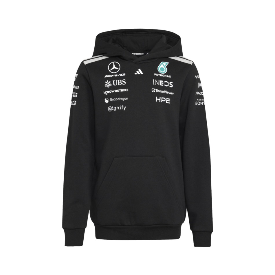 Mercedes AMG Petronas dětská mikina s&nbsp;kapucí black official Teamline Replica F1 Team 2026
