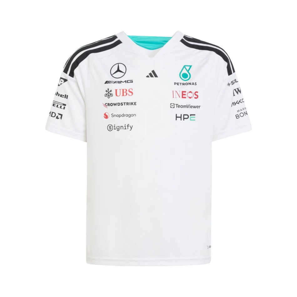 Mercedes AMG Petronas dětské tričko white official Teamline Replica F1 Team 2026 - Mercedes AMG dětské oblečení