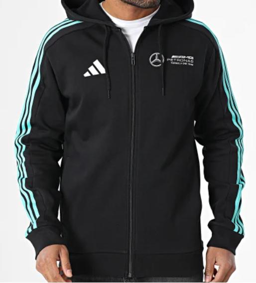 Mercedes AMG Petronas F1 2026 pánská mikina DNA na zip černá - Mercedes AMG pánské mikiny