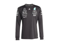Mercedes AMG Petronas pánské tričko s&nbsp;dlouhým rukávem black official Teamline Replica F1 Team 2025