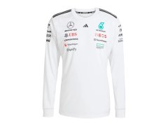 Mercedes AMG Petronas pánské tričko s&nbsp;dlouhým rukávem white official Teamline Replica F1 Team 2025 7572656