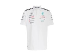 Mercedes AMG Petronas pánské polo tričko white official Teamline Replica F1 Team 2025 7581372