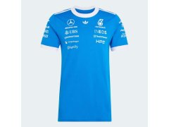 Tričko Adidas - Mercedes AMG Petronas F1 modré s&nbsp;logy sponzorů - edice SILVERSTONE 2026